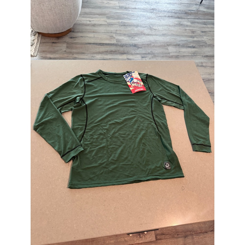 Polarmax Mens Long Sleeve Thermal Base Layer Top Forest Green Made in USA‎